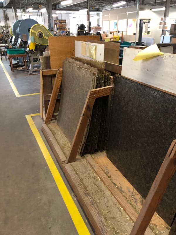 Mica splitting plate ready for trimming